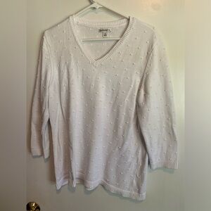White 3/4 Sleeve Sweater